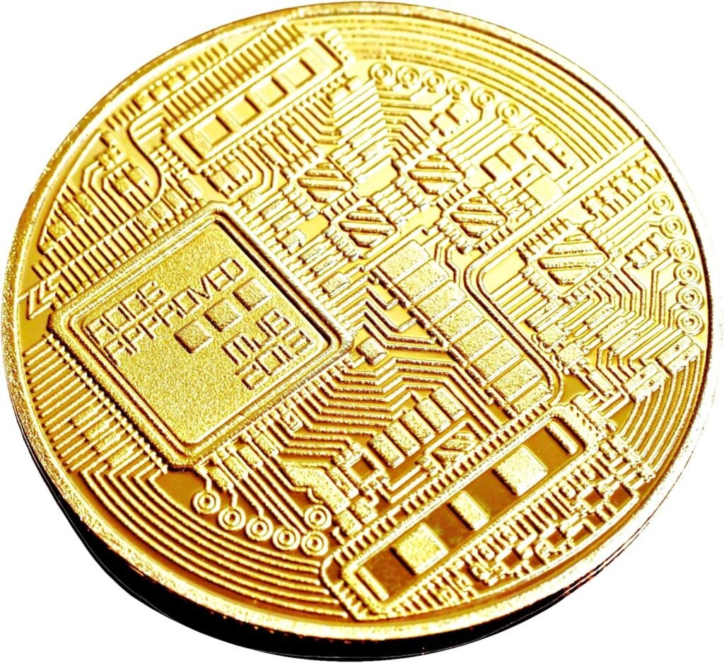 Bitcoin Coin - Commemorative BTC Coins Plus Clear Protective Case, Physical Bitcoin, Collectors Gold Metal Crypto Token, Cryptocurrency Gifts, Limited Edition Collectible Plus Protective Case