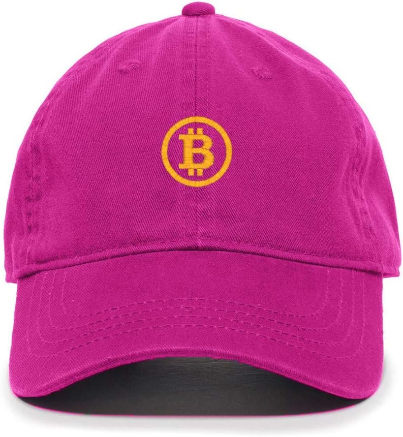 Tech Design Bitcoin Cryptocurrency Baseball Cap Embroidered Cotton Adjustable Dad Hat